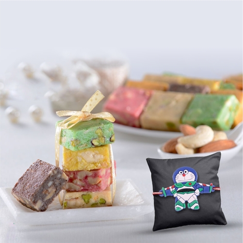 Doremon Kids Rakhi With Yummy Assorted Bites